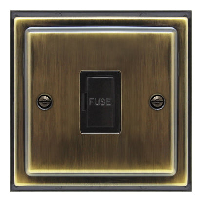 Brush Antique Brass 13amp Fused Spur Connection Unit - Energy Light Bulbs - Free delivery on all orders