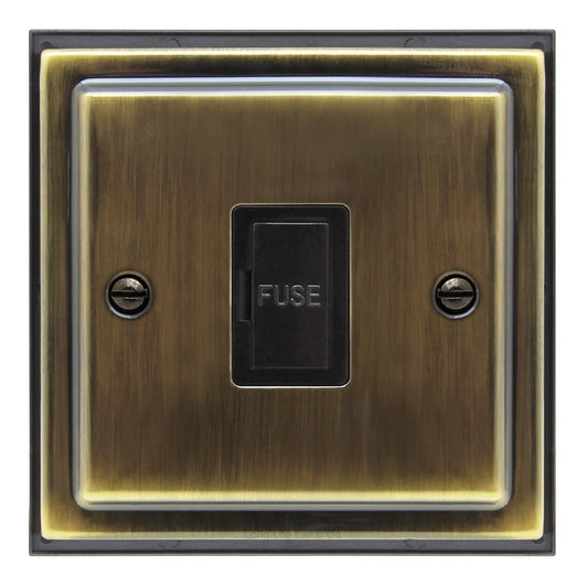 Brush Antique Brass 13amp Fused Spur Connection Unit - Energy Light Bulbs - Free delivery on all orders