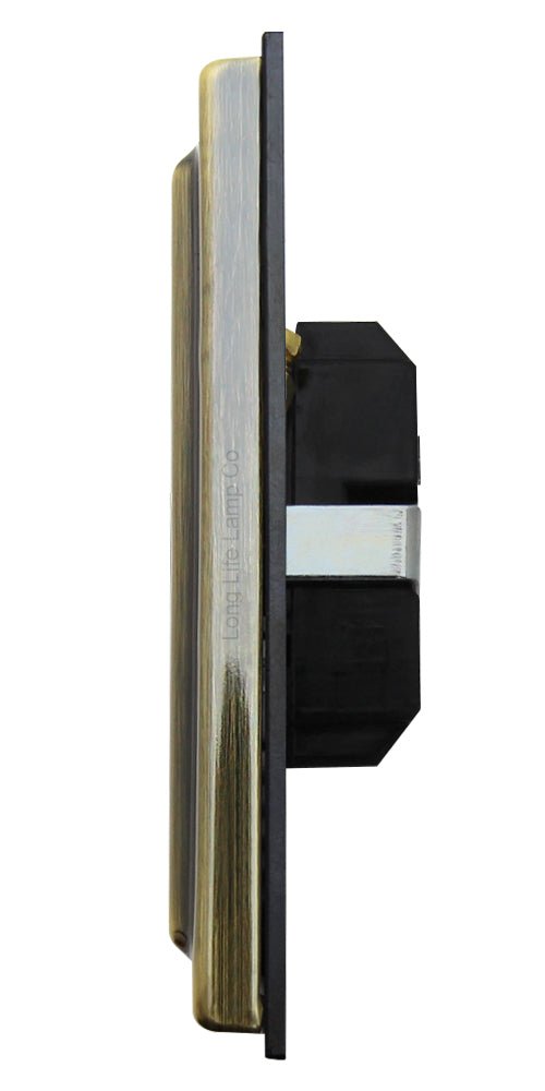 Brush Antique Brass 13amp Fused Spur Connection Unit - Energy Light Bulbs - Free delivery on all orders