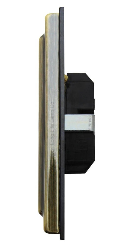 Brush Antique Brass 13amp Fused Spur Connection Unit - Energy Light Bulbs - Free delivery on all orders