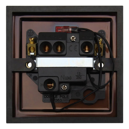 Brush Antique Brass 13amp Switched Fused Spur Connection Unit Neon Indicator - Free delivery on all orders
