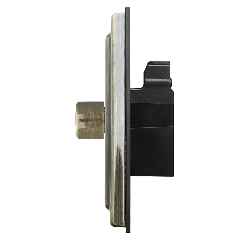 Brush Antique Brass Dimmer Switch 1 Gang Single Pole 5 - 100w - Energy Light Bulbs - Free delivery on all orders