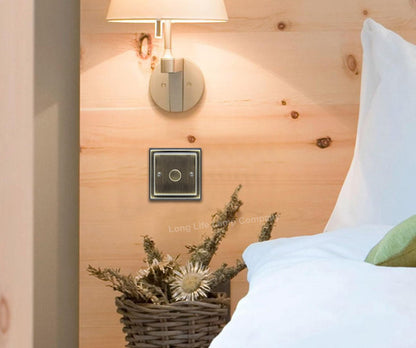 Brush Antique Brass Dimmer Switch 1 Gang Single Pole 5 - 100w - Energy Light Bulbs - Free delivery on all orders