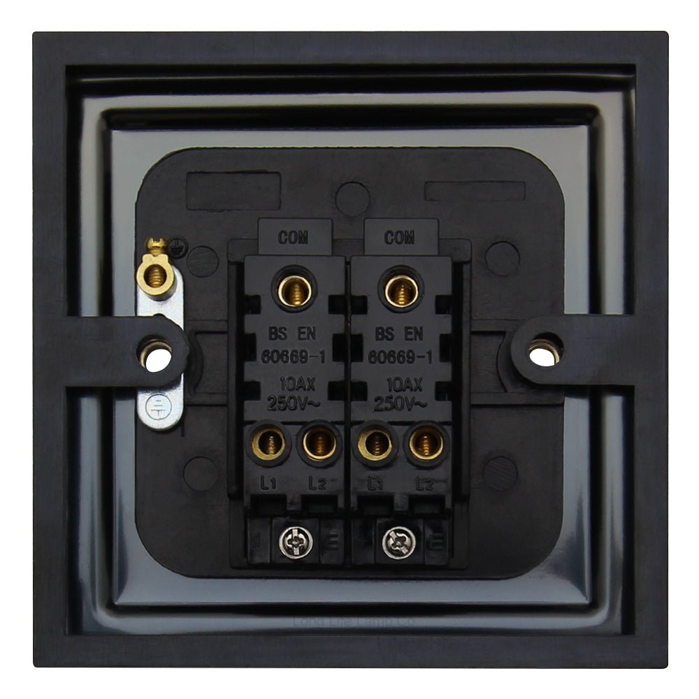 Brush Antique Brass Double Light Switch 2 gang 2 way 10amp - Energy Light Bulbs - Free delivery on all orders