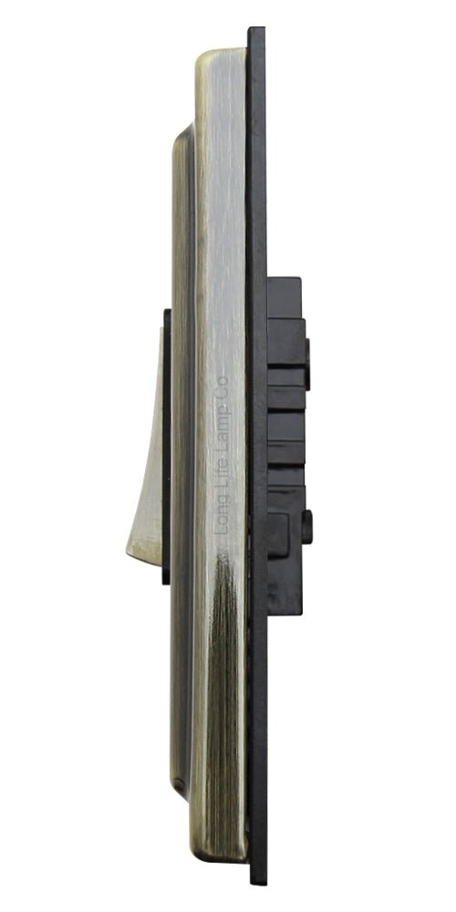 Brush Antique Brass Double Light Switch 2 gang 2 way 10amp - Energy Light Bulbs - Free delivery on all orders