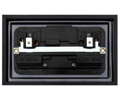 Brush Antique Brass Double Switch Socket 13amp Single Pole - Energy Light Bulbs - Free delivery on all orders