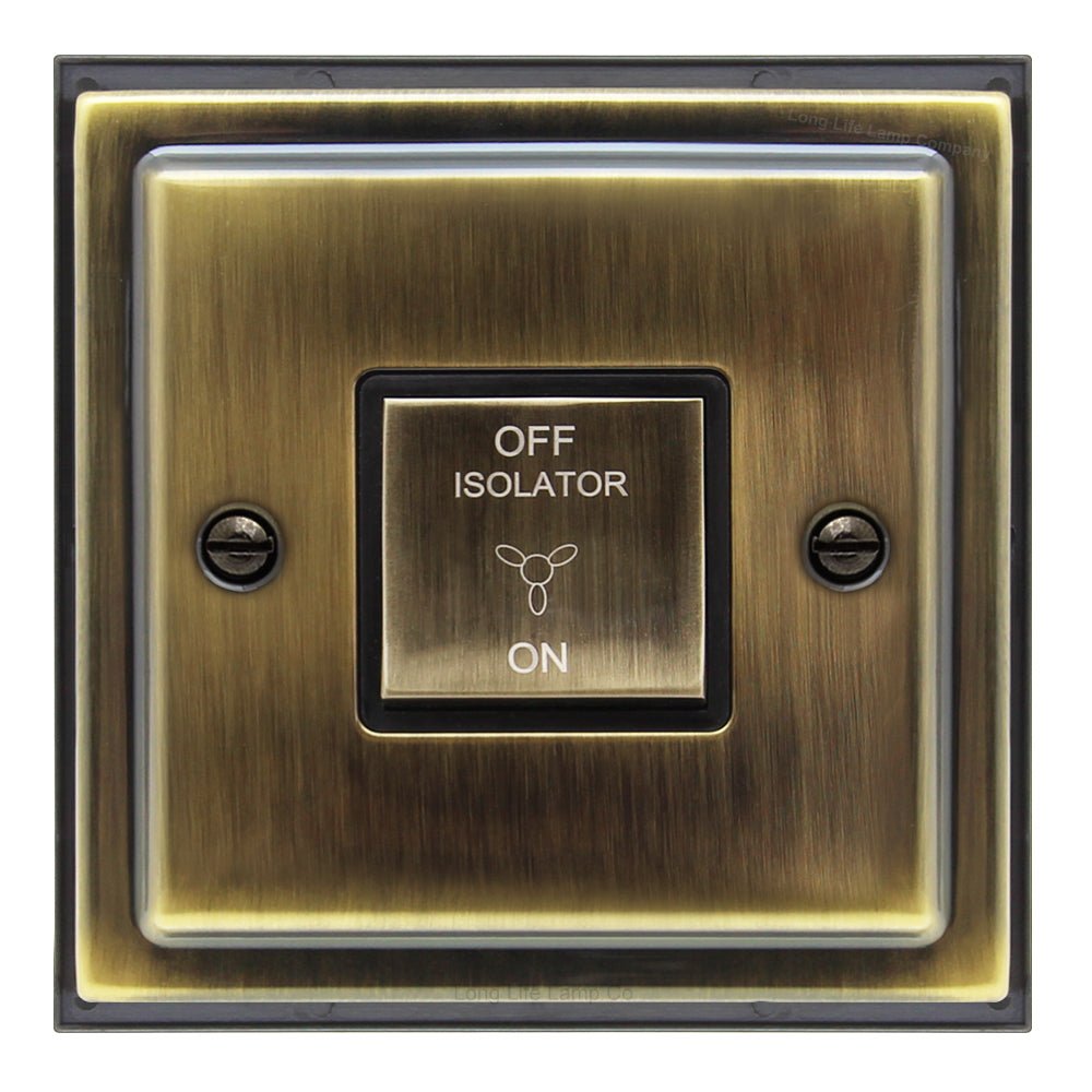 Brush Antique Brass Fan Isolator Switch 10amp Triple Pole - Energy Light Bulbs - Free delivery on all orders