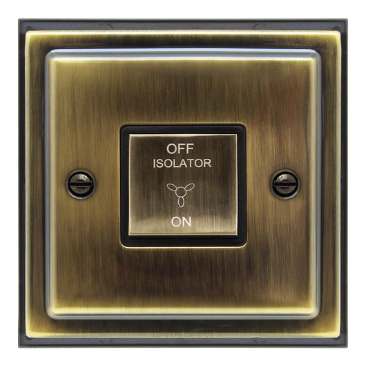 Brush Antique Brass Fan Isolator Switch 10amp Triple Pole - Energy Light Bulbs - Free delivery on all orders
