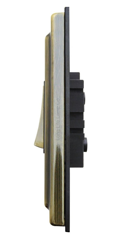 Brush Antique Brass Fan Isolator Switch 10amp Triple Pole - Energy Light Bulbs - Free delivery on all orders