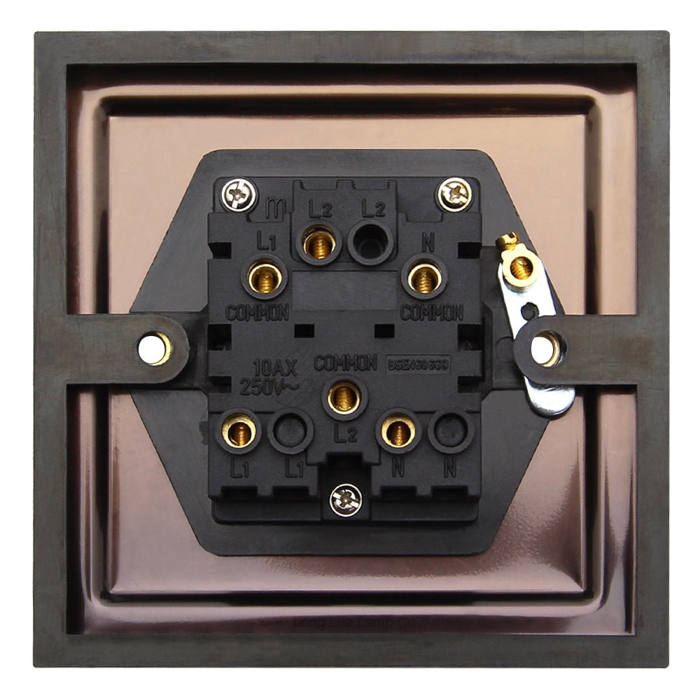 Brush Antique Brass Fan Isolator Switch 10amp Triple Pole - Energy Light Bulbs - Free delivery on all orders