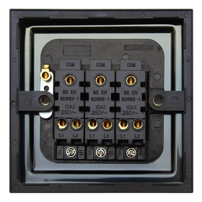 Brush Antique Brass Light Switch 3 Gang 10amp 2 Way - Energy Light Bulbs - Free delivery on all orders