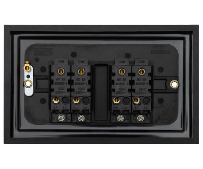 Brush Antique Brass Light Switch 4 Gang 10amp 2 Way - Energy Light Bulbs - Free delivery on all orders