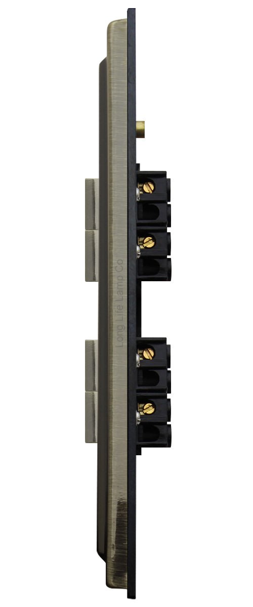 Brush Antique Brass Light Switch 4 Gang 10amp 2 Way - Energy Light Bulbs - Free delivery on all orders
