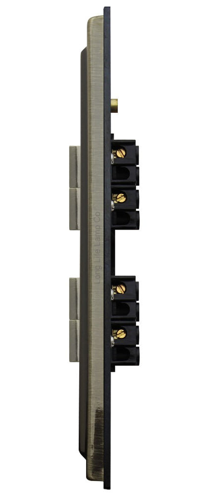 Brush Antique Brass Light Switch 4 Gang 10amp 2 Way - Energy Light Bulbs - Free delivery on all orders