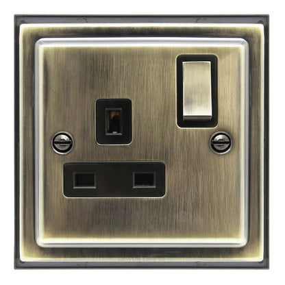 Brush Antique Brass Single Switch Socket 13amp Single Pole - Energy Light Bulbs - Free delivery on all orders