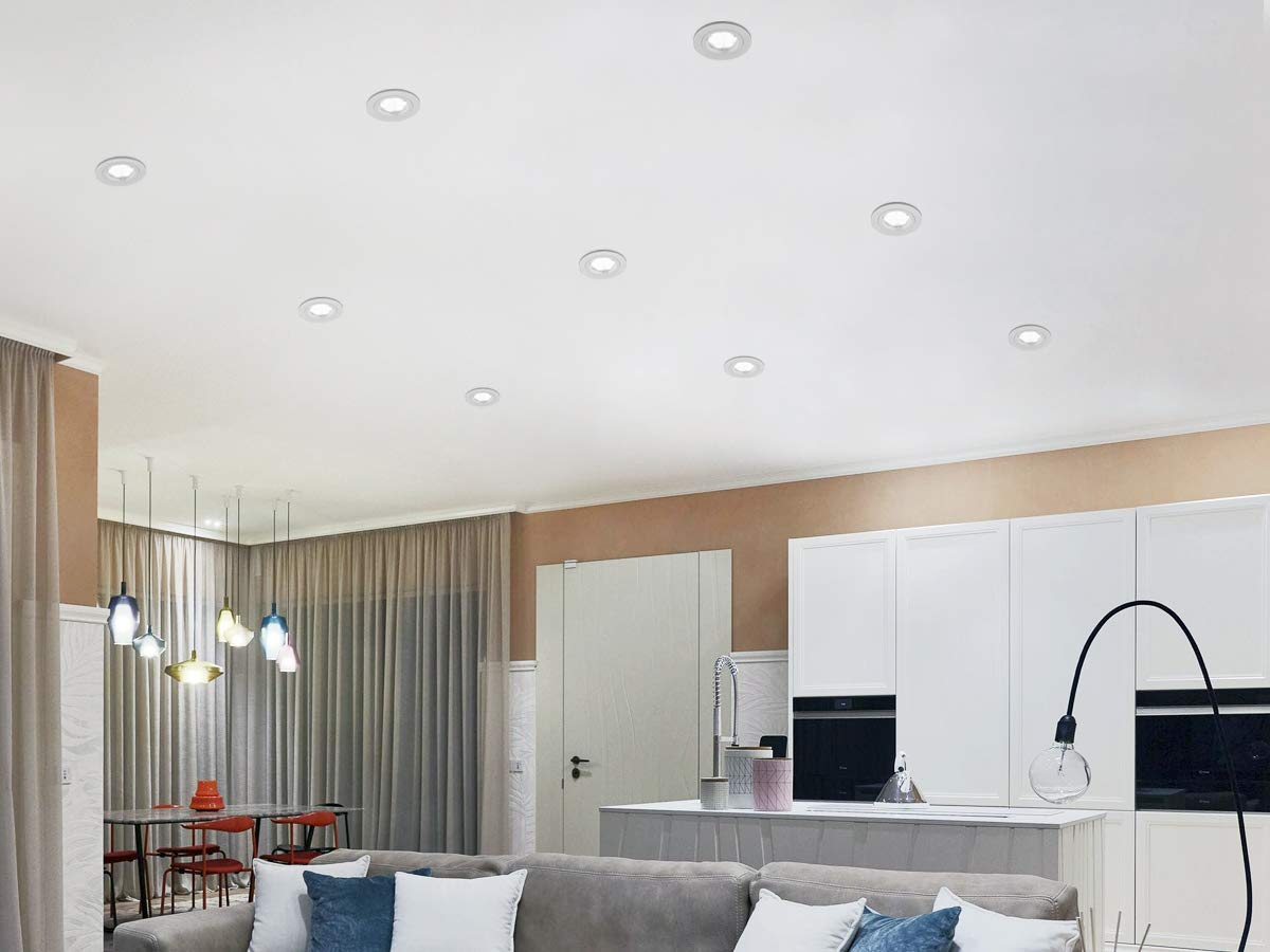 Brush Chrome Adjustable Fire Rated Downlight - Energy Light Bulbs - Free delivery on all orders