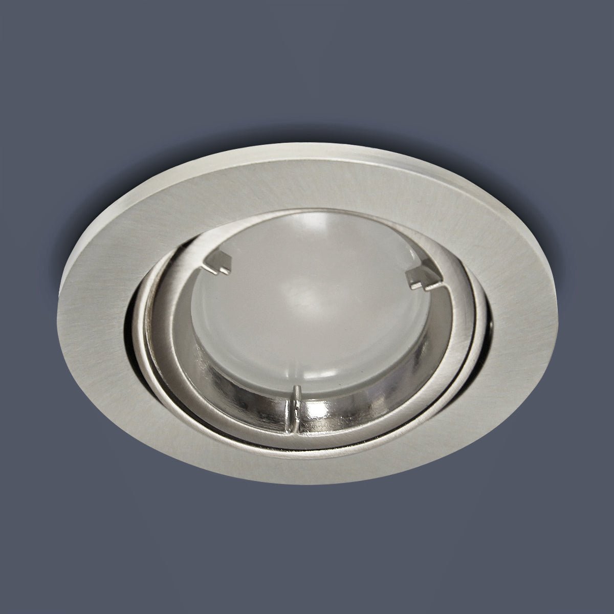 Brush Chrome Adjustable Fire Rated Downlight - Energy Light Bulbs - Free delivery on all orders