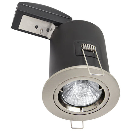 Brush Chrome Fixed Fire Rated Downlight - Energy Light Bulbs - Free delivery on all orders
