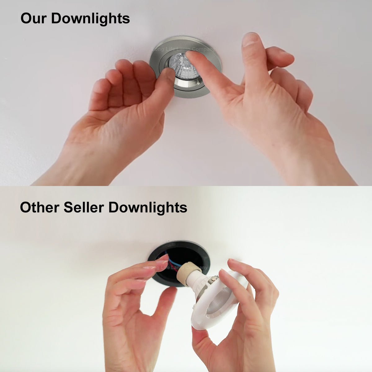 Brush Chrome Fixed Fire Rated Downlight - Energy Light Bulbs - Free delivery on all orders