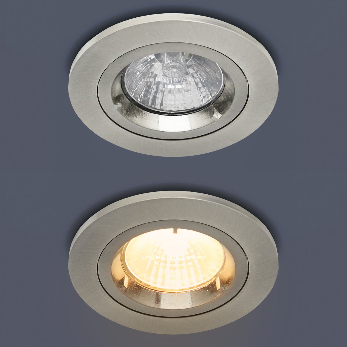 Brush Chrome Fixed Fire Rated Downlight - Energy Light Bulbs - Free delivery on all orders