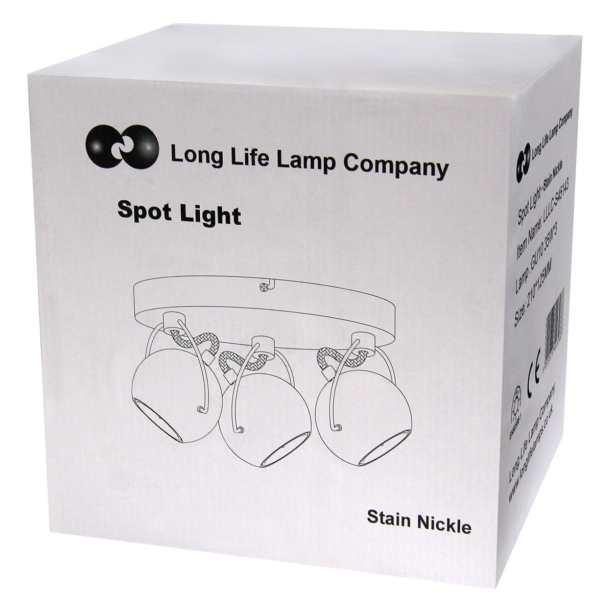 Brushed Chrome 3 Way Adjustable Eyeball Ceiling Spotlight GU10 - Energy Light Bulbs - Free delivery on all orders