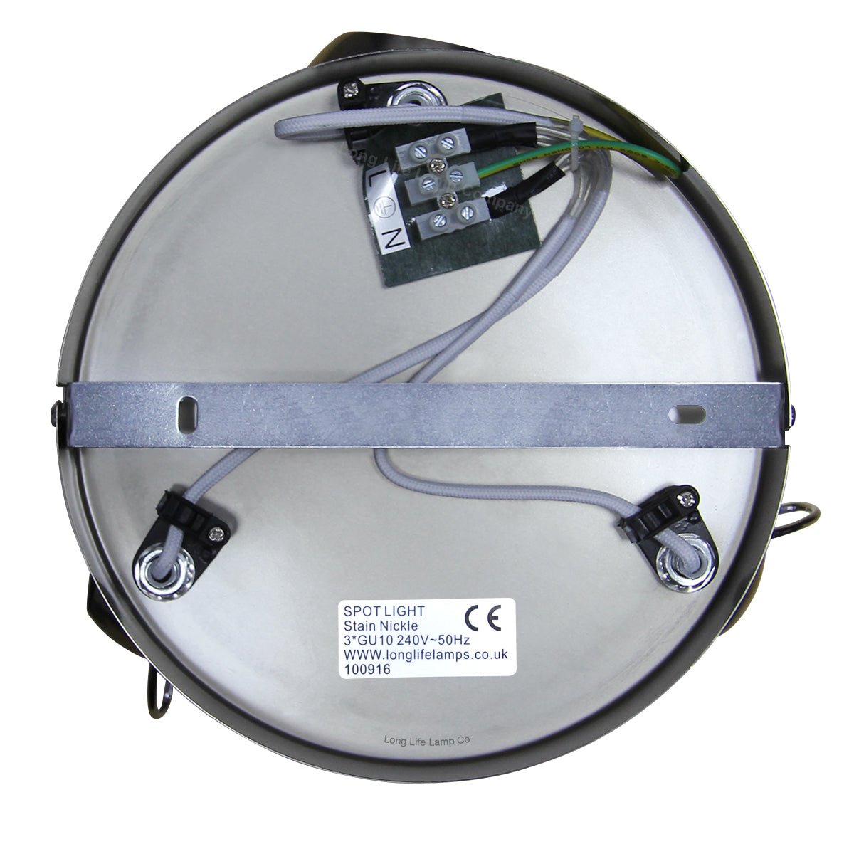Brushed Chrome 3 Way Adjustable Eyeball Ceiling Spotlight GU10 - Energy Light Bulbs - Free delivery on all orders