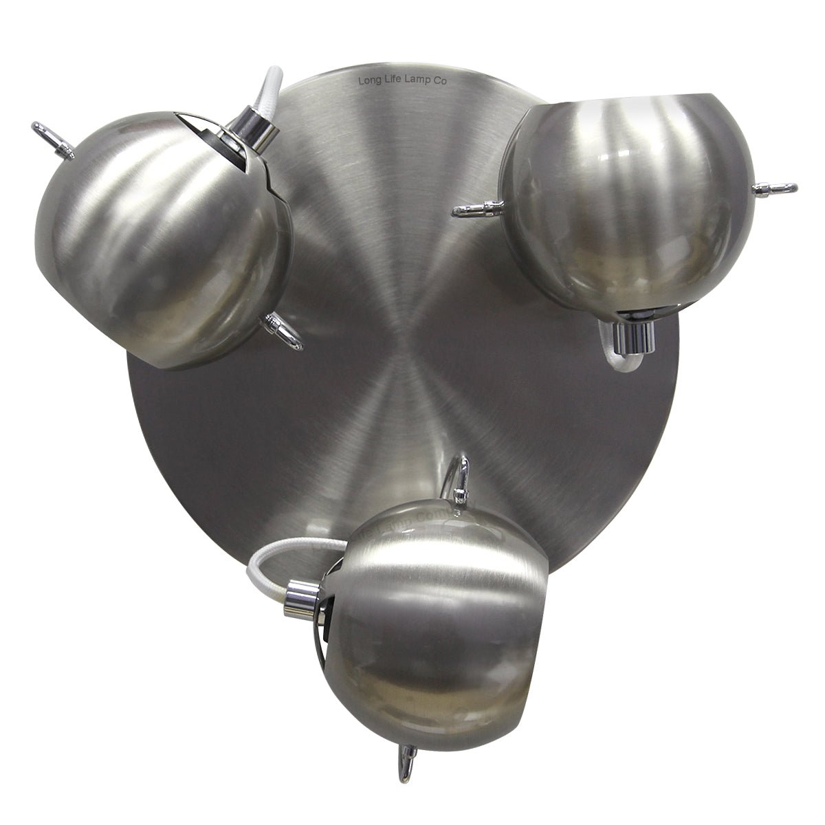 Brushed Chrome 3 Way Adjustable Eyeball Ceiling Spotlight GU10 - Energy Light Bulbs - Free delivery on all orders