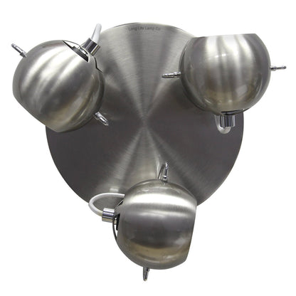Brushed Chrome 3 Way Adjustable Eyeball Ceiling Spotlight GU10 - Energy Light Bulbs - Free delivery on all orders