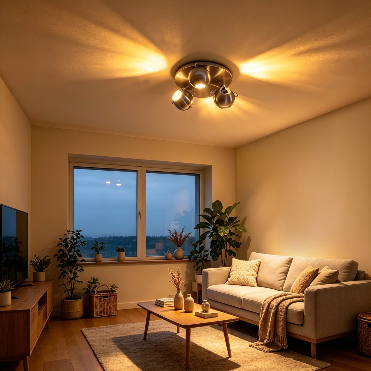 Brushed Chrome 3 Way Adjustable Eyeball Ceiling Spotlight GU10 BCHEYEBALL - Free delivery on all orders