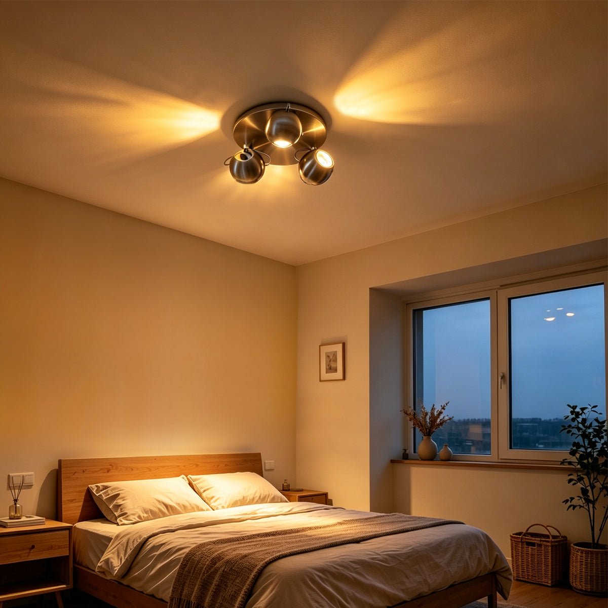 Brushed Chrome 3 Way Adjustable Eyeball Ceiling Spotlight GU10 BCHEYEBALL - Free delivery on all orders