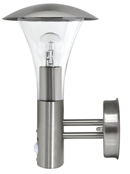 Brushed Stainless Steel Wall Light With Movement Sensor IP44 - Energy Light Bulbs - Free delivery on all orders