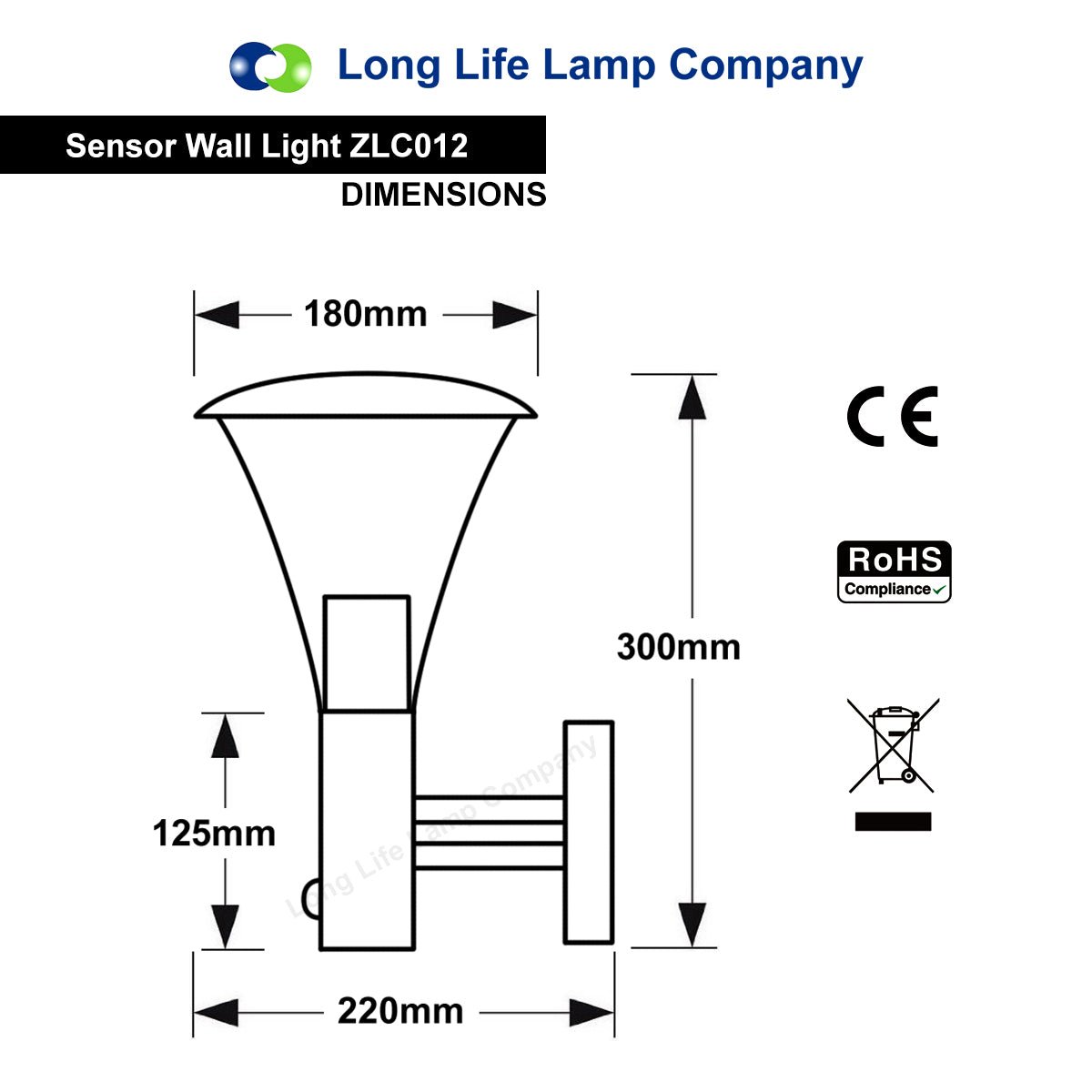 Brushed Stainless Steel Wall Light With Movement Sensor IP44 - Energy Light Bulbs - Free delivery on all orders