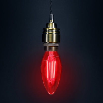 4w LED Red Candle Light Bulb E14 Clear Glass - Free delivery on all orders