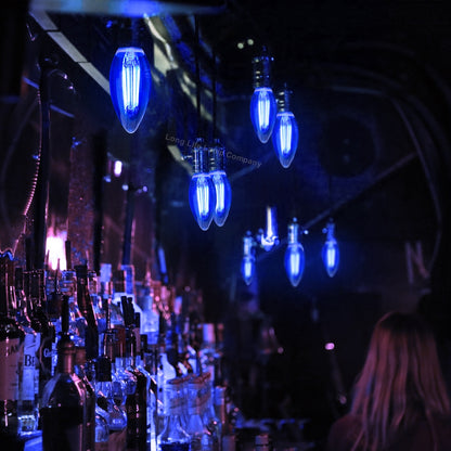 4w LED Blue Candle Light Bulb E14 Clear Glass