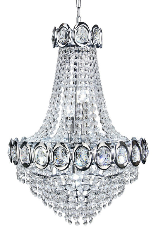 Ceiling Chandelier 6 Lamp Crystal Chrome Pendant Light - Energy Light Bulbs - Free delivery on all orders
