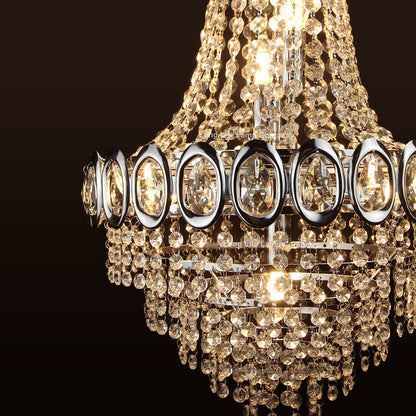Ceiling Chandelier 6 Lamp Crystal Chrome Pendant Light - Energy Light Bulbs - Free delivery on all orders