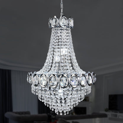 Ceiling Chandelier 6 Lamp Crystal Chrome Pendant Light - Energy Light Bulbs - Free delivery on all orders