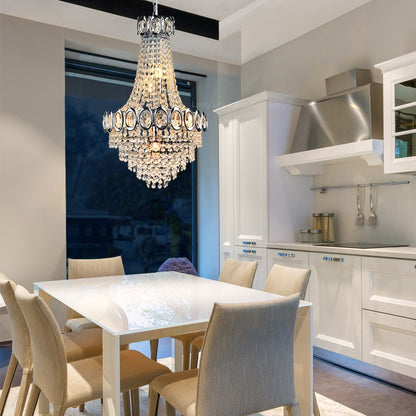 Ceiling Chandelier 6 Lamp Crystal Chrome Pendant Light - Energy Light Bulbs - Free delivery on all orders