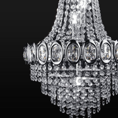 Ceiling Chandelier 6 Lamp Crystal Chrome Pendant Light - Energy Light Bulbs - Free delivery on all orders
