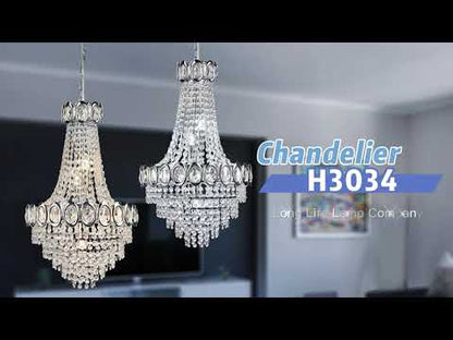 Ceiling Chandelier 6 Lamp Crystal Chrome Pendant Light - Energy Light Bulbs - Free delivery on all orders