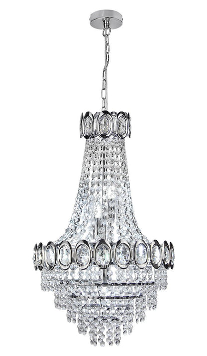 Ceiling Chandelier 6 Lamp Crystal Chrome Pendant Light - Energy Light Bulbs - Free delivery on all orders