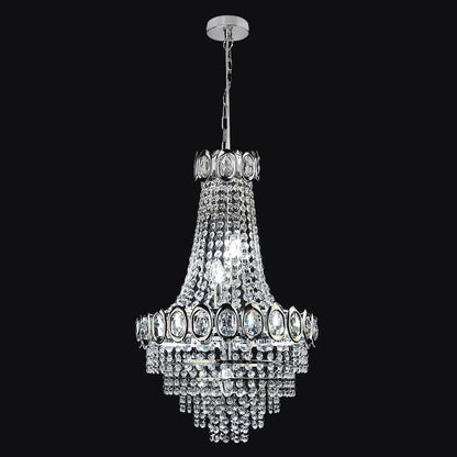 Ceiling Chandelier 6 Lamp Crystal Chrome Pendant Light - Energy Light Bulbs - Free delivery on all orders