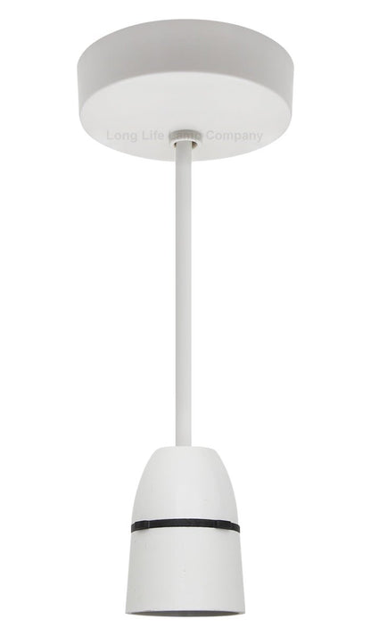Ceiling Pendant with Lamp holder 6 inch White - Energy Light Bulbs - Free delivery on all orders