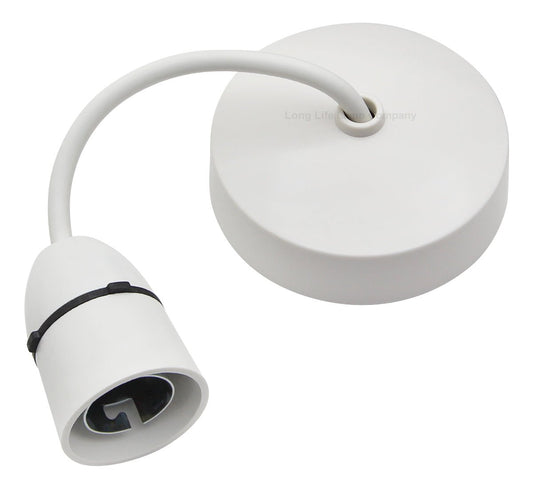 Ceiling Pendant with Lamp holder 6 inch White - Energy Light Bulbs - Free delivery on all orders