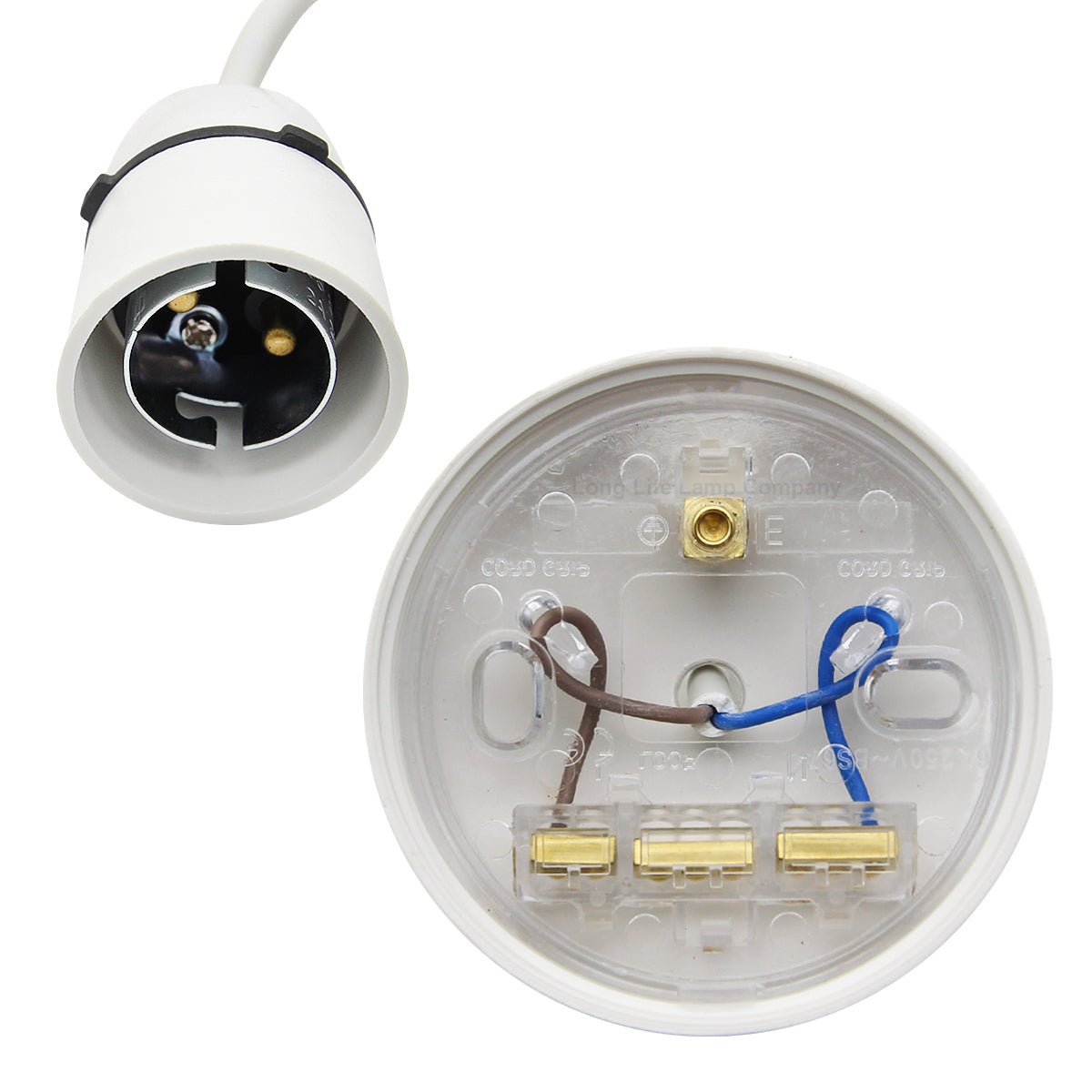Ceiling Pendant with Lamp holder 6 inch White - Energy Light Bulbs - Free delivery on all orders