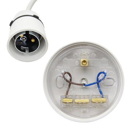 Ceiling Pendant with Lamp holder 6 inch White - Energy Light Bulbs - Free delivery on all orders