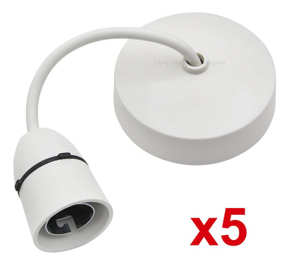 Ceiling Pendant with Lamp holder 6 inch White - Energy Light Bulbs - Free delivery on all orders
