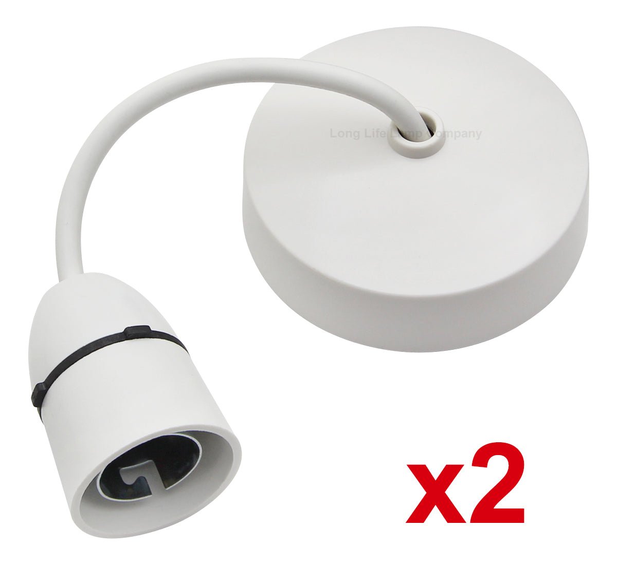 Ceiling Pendant with Lamp holder 6 inch White - Energy Light Bulbs - Free delivery on all orders