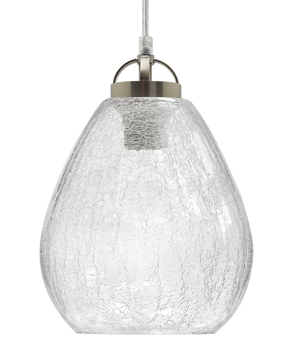 Ceiling Tear Drop Crackled Clear Glass Pendant Lamp Shade Retro Chrome Holder - Energy Light Bulbs - Free delivery on all orders