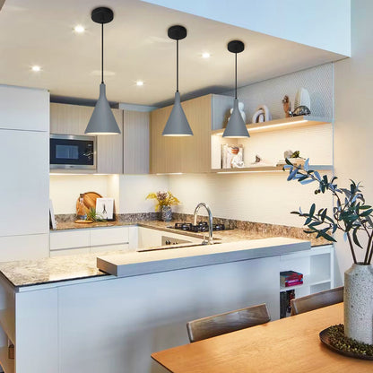 Ceramic Ceiling Pendant Light Grey Gypsum Lamp Shade - Energy Light Bulbs - Free delivery on all orders